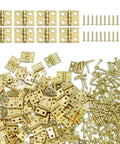 100 Pack Mini Brass Hinges For Jewelry Boxes And Small Cabinets, 180 Degree Rotation Gold Butt Hinges with screws