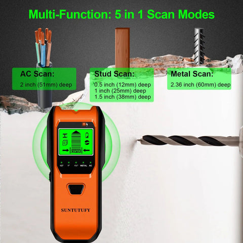 Handy Wall Scanner With Upgraded Smart Sensor And Crisp Audio Alarm Pinpointing Wood Joist Center Edge Metal Ac Wire Quick Draw Tool For Weekend Warriors Demanding Ace Performance Without Any Sweat Or Broken Gear On The Site