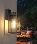 Top Shelf Wall Mounted Exterior Lighting Fixture Featuring Slick Rustproof Housing And No Sweat Weather Sealing For Outdoor Porch Light Sconce Patio Yard Projects illuminating a modern outdoor space.