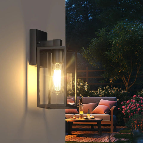 Top Shelf Wall Mounted Exterior Lighting Fixture Featuring Slick Rustproof Housing And No Sweat Weather Sealing For Outdoor Porch Light Sconce Patio Yard Projects illuminating a modern outdoor space.