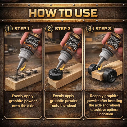 How to use 4 Oz Graphite Powder Lubricant For Locks And Hinges, 3000 Mesh High Pure Graphite, Fast Acting Dry Film Lubricant