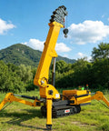 Heavy Duty Hydraulic Crawler Crane With 5 Ton Portable Electric Hoist And Guarded Platform Built Tough For Warehouse Steel Beams Easy Setup And Compact Job Site Daily Grind in outdoor setting.