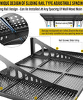 Two Pack 2x3ft Adjustable Metal Garage Wall Shelves Heavy Duty Wall Mounted Storage Racks Black Perforated Steel Panels