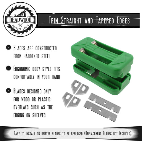 Pro Grade Wood Veneer Double Edge Banding Trimmer Half To One Inch Spring Loaded 6 Blade Edge Trimming Tool with steel blades