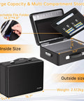 Ten Layer Fireproof Document Safe Box With Lock And Zippered Pockets, Built To Stand 6400F Fireproof Insulation, showing internal compartments