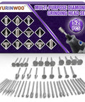Pro Grade Stone Carving Set With Diamond Grinding Bits For Dremel And Other Rotary Tools, 52 Piece Polishing Kit in box