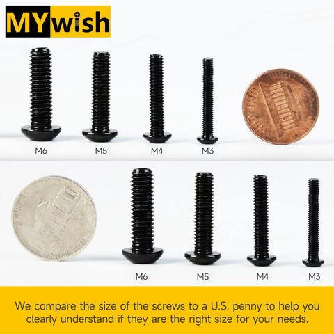 M6 Hardware Kit 240 Pieces Built Tough Alloy Steel Nuts Bolts compared with a penny and dime for size reference.