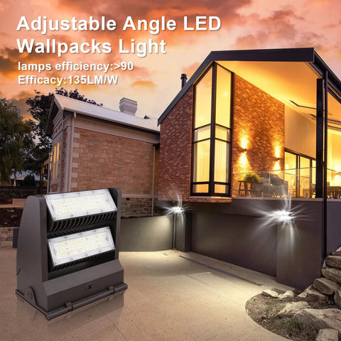 Rotatable 80W LED Wall Pack Light With Adjustable Head 5000K 10800LM Hella Bright near modern house