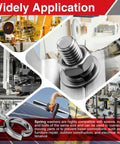 M8 Stainless Steel Split Lock Washers Set, 40 Pcs, installed on bolt in industrial setting, vibration control use shown