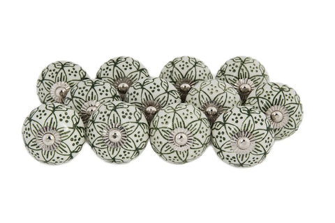 12 Pack Ceramic Cabinet Knobs With Reversible Metal Backplates For Kitchen And Wardrobe Handmade Floral Knobs For Cabinets And Drawers