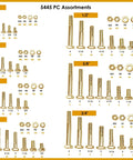 5,445 Piece Grade 8 Coarse Hardware Kit With Hex Cap Screws, Hex Nuts in Durham 40 Hole Bins, Yellow Zinc Finish, 1/4 to 3/4 Inch