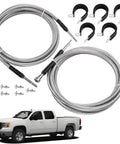 Rugged Stainless Steel Fuel Line Kit With Flexible Braided Lines For 2004-2010 Chevy Silverado 1500 Classic 2500 3500 HD And GMC Sierra 1500 Classic Replaces 15946200 with truck and components