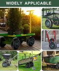 13 Inch Solid Flat Free Wheel With 4.00-6 Tire Airless Rubber Wheel on various garden carts and tools