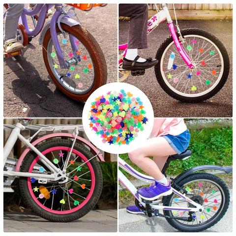 Bicycles with 210 Glow In The Dark Bike Spoke Beads Set Colorful Plastic Spoke Clips For Bicycle Wheels Assorted Color Decorations