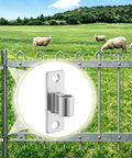 Heavy Duty Gate Hinge 4 Pack Wall Mount Female 304 Stainless Steel Built Like A Tank For Outdoor Barn Or Backyard Projects Super Solid Rust Proof 1764 Lb Capacity 3.9 Inch installed on a fence.