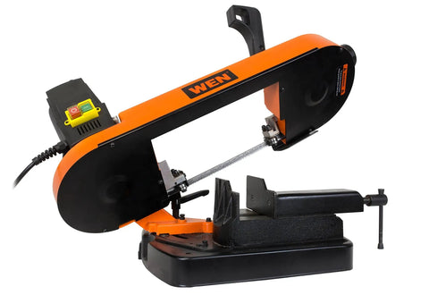 Workhorse Benchtop Metal Band Saw With Variable Speed 125 To 260 Fpm Bevel Cutting 0 To 60 Degrees Cuts Pipes Up To 5 Inches
