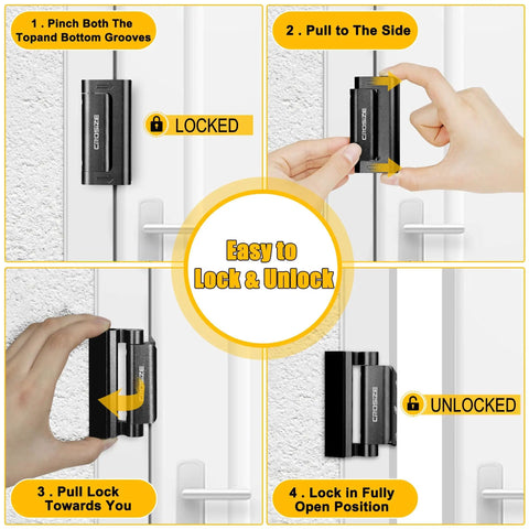 Ultra Tough 3 Inch Door Reinforcement Lock For Inward Swing Doors All Aluminum Security Bar installation guide