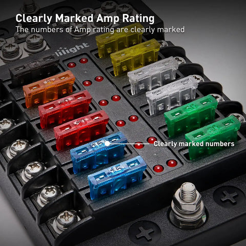 120 Piece Standard Blade Fuse Kit for Cars, Trucks and Boats with 5 7.5 10 15 20 25 30 Amp Fuses, color coded tops