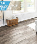 Living room with 36 Pack Peel And Stick Vinyl Floor Tiles Wood Look For Easy DIY Self Adhesive Floor Upgrade Waterproof And Durable 54 Square Feet Pack