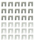 Pro Grade Alignment Shim Set For Auto Body And Fender Adjustments Includes One Sixteenth Inch And One Eighth Inch Thick Shims With Three Eighths Inch Slot 30 Pieces Zinc Plated
