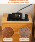 CPAP Protector Mat And Dust Cover Set With 2 Hose Plugs Waterproof Nightstand Pad on wooden drawer, reducing scratches and stains