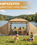 Two Person Canopy Side Tent For 10x10 Or 10x20 Gazebos With Mesh Window Easy Up Cube Tent For Camping by a lake