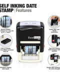 Built Tough Self Inking Date Stamp For Shipping And Expiration Tags Black Ink With Spin Bands That Smashes Daily Paperwork Without Even Breaking A Sweat features overview.