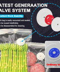 No Frills Set Of 30 BPA Free Reusable Sous Vide Vacuum Bags With Air Valve detail and examples of sealed asparagus and meat