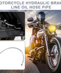 15.75 Inch Stainless Steel Braided Hydraulic Motorcycle Brake Line For ATV Motocross And Sport Bikes Beefed Up 10mm Inner Diameter 40cm Length Two 28 Degree Banjo Ends Silver Tone