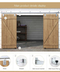 Heavy Duty Outdoor Sliding Barn Door Hardware Kit Made From Galvanized Steel With Anti Corrosion Finish, 450 Lbs Capacity, 20 Feet Long, Exterior Grade Track And Rollers, Fits Two Doors Up To 120 Inches