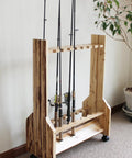 Double Sided Fishing Rod Holder That Stores Up To 16 Rods For Saltwater And Freshwater Gear Perfect Garage Organization And Room Storage For Fishing Rods Tackle Gear And Accessories