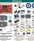 Self Balancing Robot Car Kit With Arduino IDE Compatibility For Hands On Coding And Tinkering In Robotics And STEM Projects Includes Line Tracking Ultrasonic Sensor And IR Remote Programming Set parts list