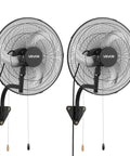18 Inch Wall Mount Oscillating Fan With 3 Speed Settings, Long Reach Airflow Up To 29.5 Feet, Adjustable Tilt, 2 Pack