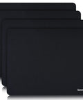 Black Square Mouse Pad with Non Slip Rubber Base Smooth Polyester Surface for Office Work Gaming Minimalist Desk Accessory