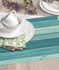 Cyan Wood Grain A Print Microfiber Dish Drying Mat For Kitchen Counter, Super Absorbent And Machine Washable Rack Pad, 16x18 Inch
