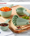 Pistachio Nine Piece Measuring Cups And Spoons Set With Soft Grip Handle For Maximum Control Easy Read Measurements