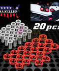 Orange Billet Aluminum Fender Bumper Washer Bolt Dress Up Kit For Engine Bay M6x15mm 6061 T6 Grade 20 Piece Set