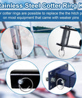 66 Piece Stainless Steel Cotter Ring Kit With Five Sizes Durable 316 Stainless Steel Split Rings For Clevis Pins Marine Hardware And Hitch Pin Lock Systems Pro Grade Corrosion Resistant For Harsh Environments