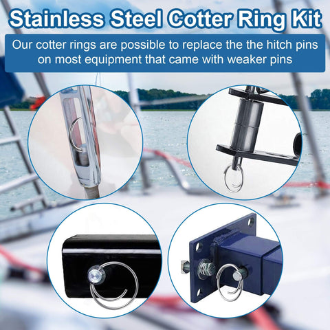 66 Piece Stainless Steel Cotter Ring Kit With Five Sizes Durable 316 Stainless Steel Split Rings For Clevis Pins Marine Hardware And Hitch Pin Lock Systems Pro Grade Corrosion Resistant For Harsh Environments