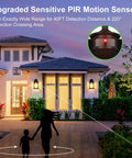 Two Pack Motion Sensor Outdoor Wall Lanterns with Dusk to Dawn Photocell, waterproof sconces on house exterior at dusk