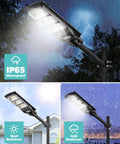 Mega Bright 4000W LED Solar Street Lights Outdoor With 400000LM Dusk To Dawn Motion Sensor 3 Modes Remote Control security light