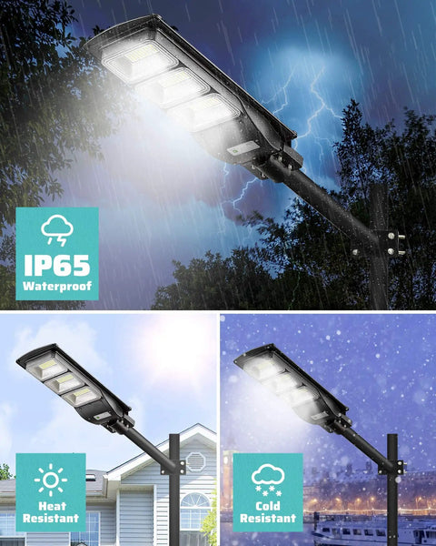 Mega Bright 4000W LED Solar Street Lights Outdoor With 400000LM Dusk To Dawn Motion Sensor 3 Modes Remote Control security light