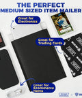 110 Count Self Sealing Bubble Mailers 6x10 Inch Waterproof Padded Envelopes used for electronics, trading cards, and ecommerce items.