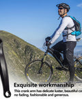 Left Crank Arm Set For Mountain And Road Bikes 170mm Center To Center with cyclist on mountain trail