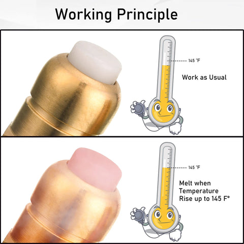 PWACCS pressure washer thermal relief valve kit, two brass valves with white and pink caps, 1/4 in NPT