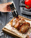 Using shaker pepper grinder from Glass Spice Jars Set 24 Pack Four Ounce Square Containers With Airtight Wood Lids