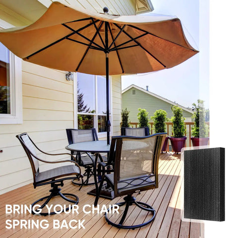 Rock Solid Black Patio Chair Spring Plates 8 Pack Heavy Duty Fiberglass Replacement Springs fits universal outdoor swivel chairs.