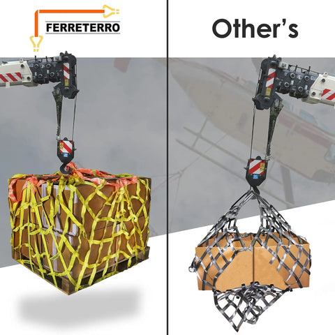 Heavy Duty Nylon Pallet Cargo Hoisting Net Six Foot Square Industrial Lifting Rig For Trucks And Construction Sites Get That Freight Locked Down Quick Without Wrecking Your Back Or Draining Your Wallet