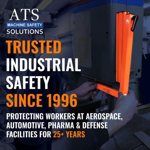 Hands adjusting Vertical Band Saw Guard for 15 Inch Plus Saws with 7 Inch Lexan Shield, OSHA and ANSI compliant safety device.