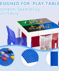 Four 10x10 Classic Building Brick Baseplates Set In Green Black Blue And Dark Grey For Totally Creative City Castle And Vehicle Builds, A Universal Play Surface To Expand Any Brick World And Boost Multiplayer Fun. Brick play table with four ABS baseplates